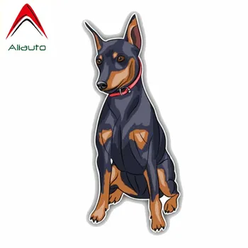 

Aliauto Lovely Cartoon Car Sticker Miniature Pinscher Breed Dog Reflective Decal Automobile Motorcycles Accessories,17cm*7cm