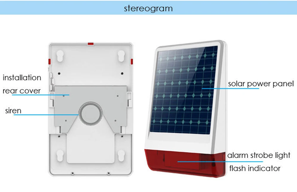 Wolf-Guard Wireless Weather-Proof Solar Siren Outdoor DIY Home Security Alarm Burglar System No Power Working for Shop Farm Shed zigbee siren alarm