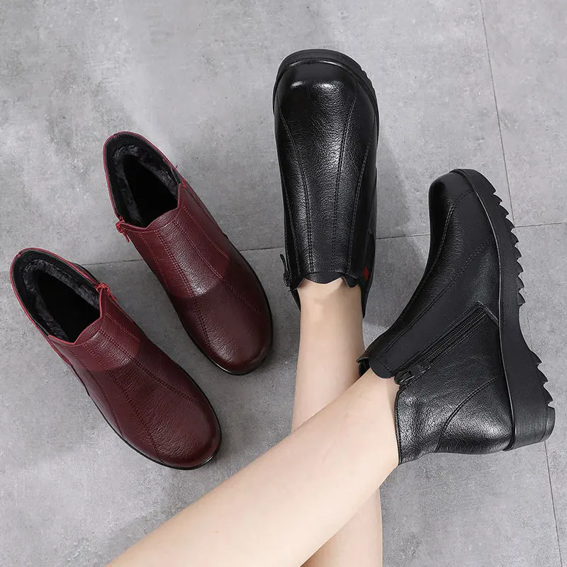 2021 Women's Winter Boots Ankle Warm Shoes New Brand Women's Ankle 2021 Boots High Quality Ladies Shoes Chunky Large Size