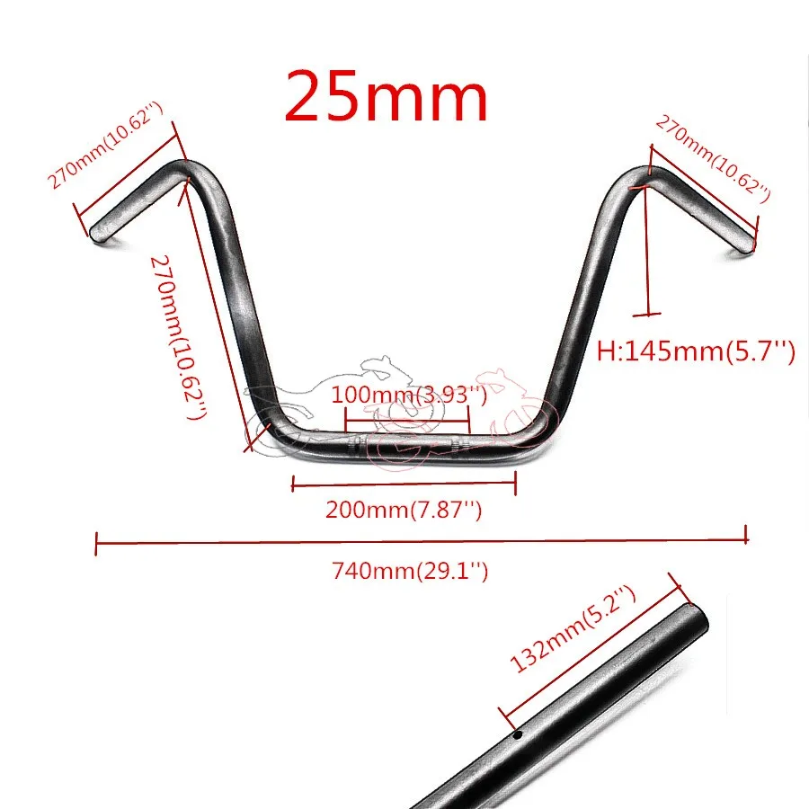 Мотоцикл " 25 мм Ape Bar повернутые назад рукоятки хром/черный для Kawasaki Honda Yamaha Suzuki Dyna Softail круизер кастом поплавок