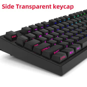 

BGKP Side engraved transparent pbt 87 104 keycapside transparent backlight compatible with Mechanical keyboard lower light