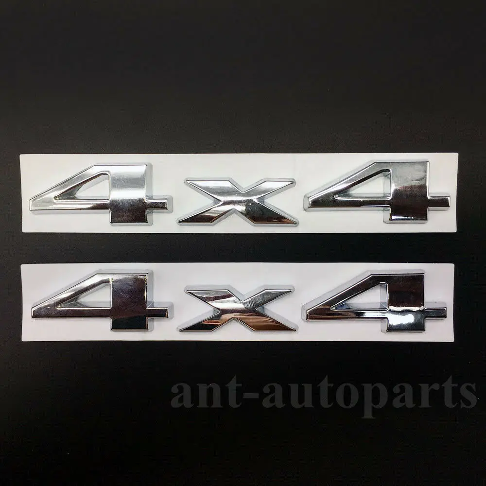 

2pcs Metal Chrome Silver 4X4 Car Emblem Trunk Rear Tailgate Badge Decal Sticker