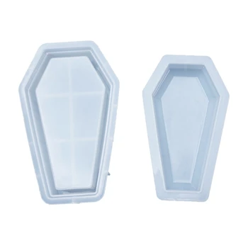 

DIY Crystal Epoxy Resin Mold Halloween Coffin Storage Box Mirror Silicone Mould Q81D