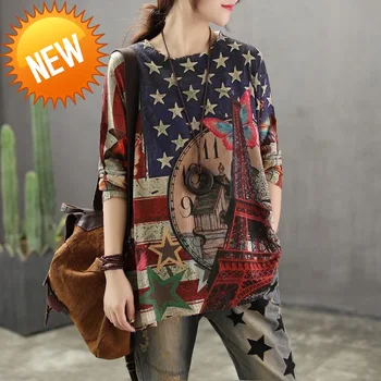 

Fashion European Luxury Style Ladies Winter Sweaters Ladies Knitted Printed Pullover Casual Knitwear Cotton Jumper