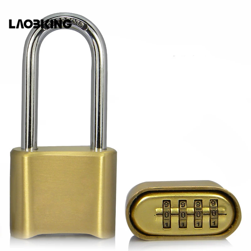 

1PC Full Metal Logistics Code Lock Bottom Code Wheel Padlock Of Brass Large Extended Warehouse Gate High Quality Brass Color
