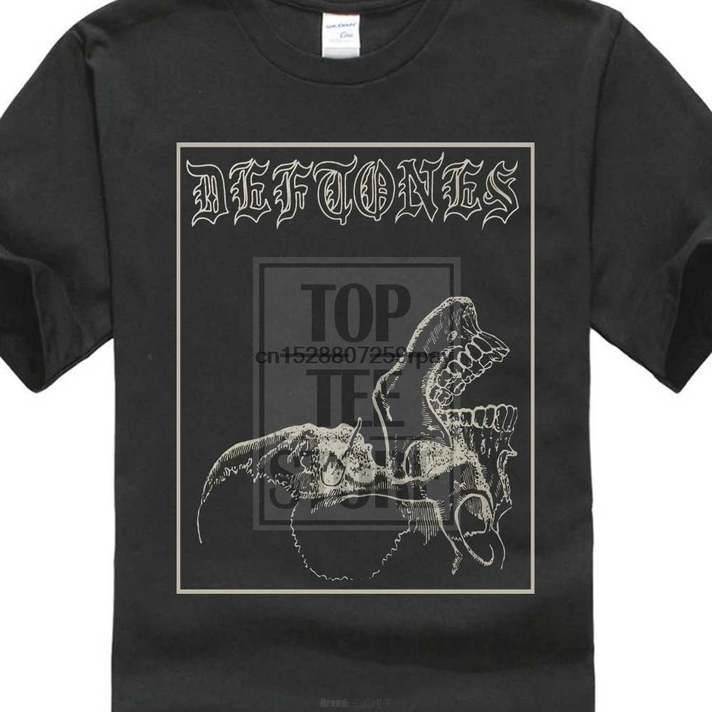 Мужская черная футболка с черепом Deftones |