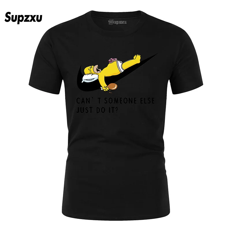 Летняя футболка Симпсон с забавным принтом в стиле хип-хоп, мужская хлопковая брендовая футболка с круглым вырезом и короткими рукавами, футболка homme camisetasrt - Цвет: black
