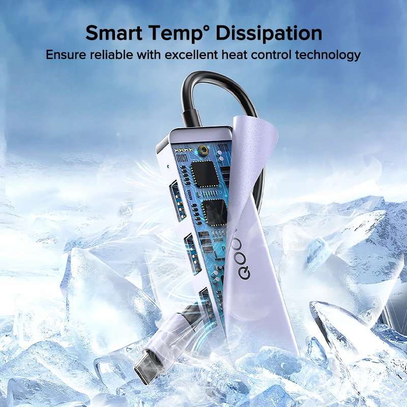 QOOVI Hub USB-C Adattatore 4 in 1 da Tipo C a USB 3.0 per MacBook iPad Huawei OTG - Image 5