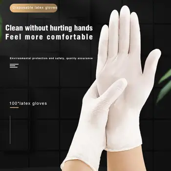 

100pcs Disposable Latex Gloves Non Slip Laboratory Household Cleaning Universal