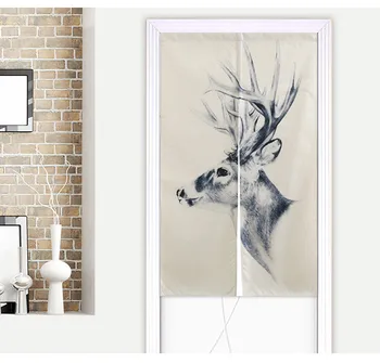 

Nordic Linen Printed Door Curtain Kitchen Restaurant Living Room Half Curtain Hanging Split Fengshui Curtain Cortinas