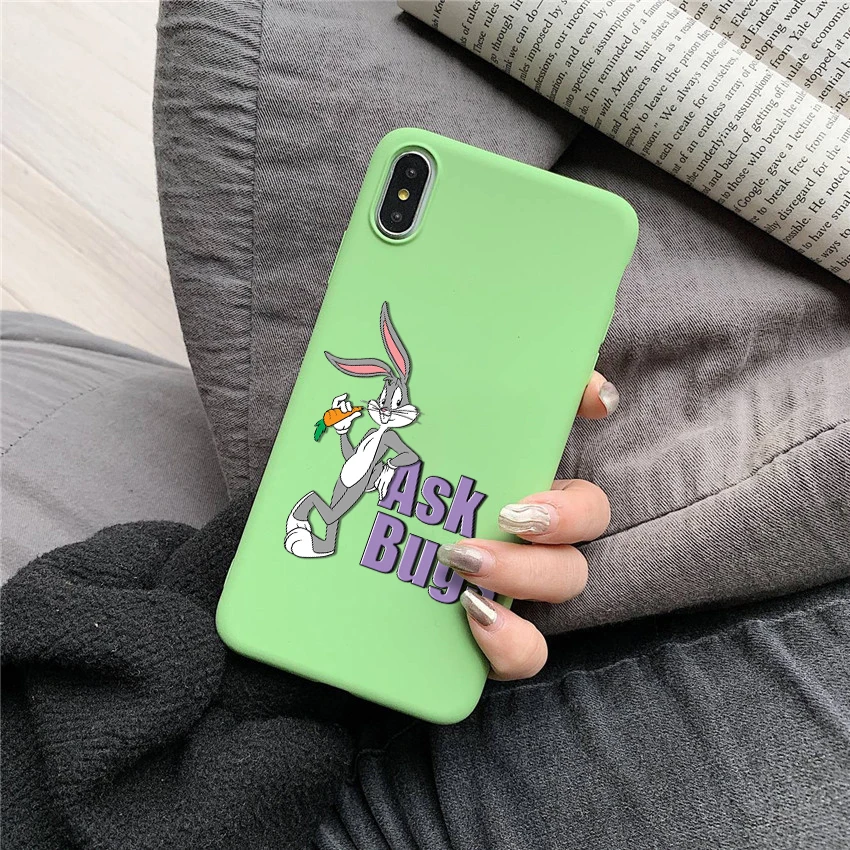 Bugs Bunny TweetyBird Даффи Дак Looney Tunes чехол для iPhone 6 7 6plus X XR XSMAX 11 роскошный цветной Мягкий силиконовый чехол для телефона