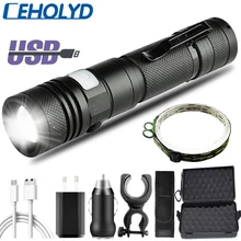 Litwod XM-L2 U3 Led Taschenlampe USB Aufladbare Taschenlampe Einstellbare Zoomable Fokus 3 Schalter Modi Wasserdicht 18650 Batterie Schwarz