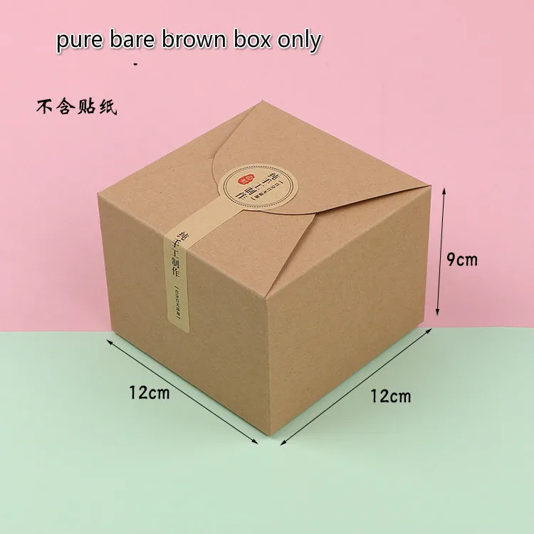 brown box 12x12x9cm 20 шт./лот 12*12*9 см 9*9*6 Крафт Упаковка для выпечки чехол Dty квадратный West Point Moon коробка для торта печенья шоколадный торт подарочные коробки - Цвет: brown box 12x12x9cm