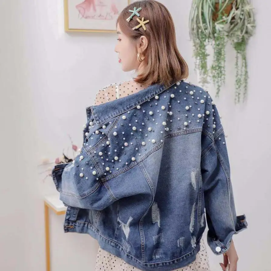 

2019 spring and autumn new loose denim short jacket