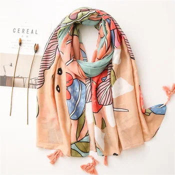 

Brand 2020 Women Scarf Sprint Winter Warm Foulard Cotton Scarves Poncho Shawls Wraps Ladies Pashmina Beach Hijabs Bandana Stoles