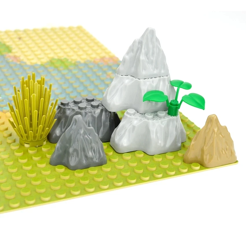 Moc Rock Panel Rockery Mountain 6082 6083 23996 DIY 도시 스트리트 뷰 대량 빌딩 블록 호환 조립 입자 장난감