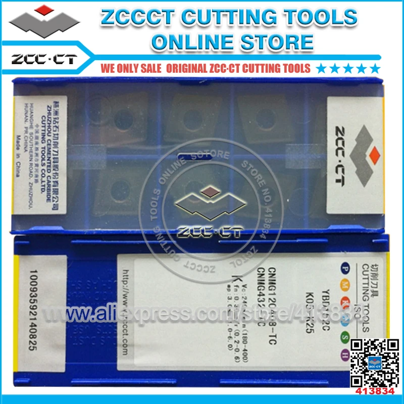 50pcs ZCC.CT turning tool CNMG120408 -TC YBD152C ZCC inserts carbide lathe metal cutter CNMG12 for cast iron CNMG CNMG120408-TC |