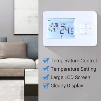 

Digital Heating Thermostat Programmable Wall-mounted Furnace Wifi Thermostat Wireless Water Heating Temperature Controller