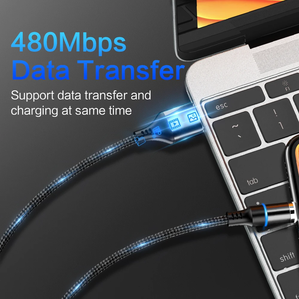 Магнитный кабель KISSCASE Micro usb type-C для samsung iPhone X 10, светодиодный магнитный адаптер для зарядного устройства, кабели для телефонов Micro usb type-C