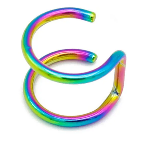 Rainbow Модные простые серьги без пирсинга, не проколотое ухо, манжеты, серьги, золото, серебро, черный цвет, для женщин, девушек, pendientes - Окраска металла: Rainbow