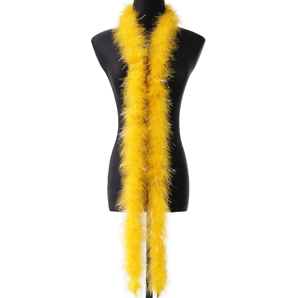 Surakey 2 Mètres Boa De Plumes - Plumes De Dinde - Boa Pour Bricolage - Foulard Plume Femme - Accessoire De Déguisement Pour 20 Ans, Carnaval, Charleston Style, Fêtes à Thème, Cabaret