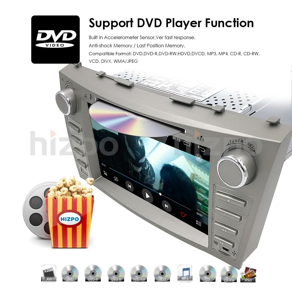 Top 8" Android 9.0 Car Stereo DVD Radio For Toyota Camry AURION 2007 2008 2009 2010 2011 GPS Navigation SWC BT OBD2 2GB RAM+Camera 19