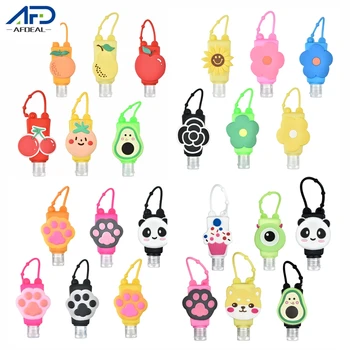 

6pcs/set 30ML Fruit Flower Cartoon Mini Hand Sanitizer Bottle Portable Safe Gel Holder Liquid Soap Dispenser Containers for Kids