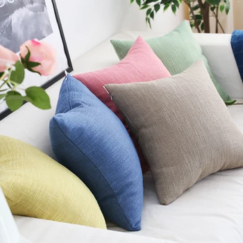 

30x45/40/45/50/55/60/40x60cm thick slub linen cushion cover sofa large pillowcase office waist pillow cover for backrest cushion