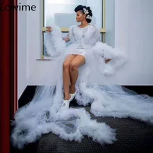 Африканское белое сексуальное Тюлевое платье для выпускного вечера, мусульманское дубайское танцевальное вечернее платье, турецкое вечернее платье, женское платье, модное шоу