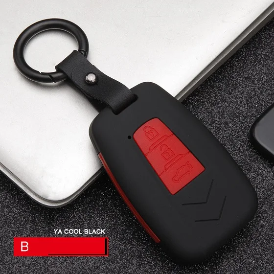 3Button black Автомобильный Стайлинг ABS углеродного волокна Автомобильный Дистанционный корпус умного ключа Крышка для Toyota CHR C-HR Prado Prius Camry Corolla RAV4 - Название цвета: 3Button black
