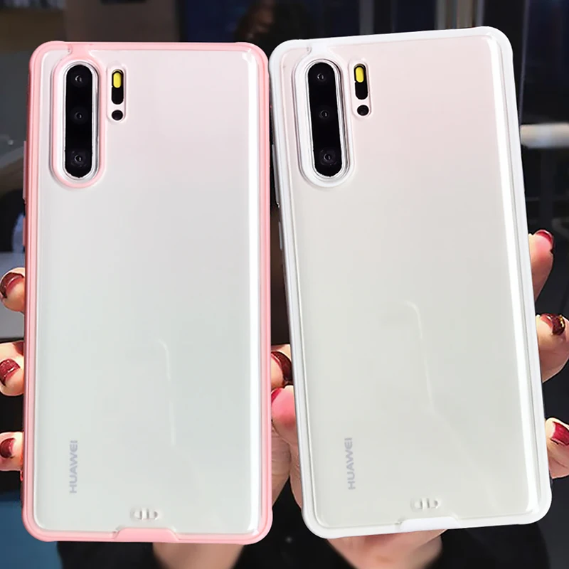 

TIKITAKA Shockproof Bumper Frame Transparent Silicone Phone Case For Huawei P30 P30 Pro M20 M20 Pro Clear protection Back Cover