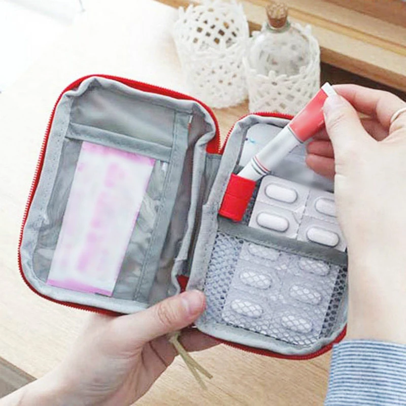 Маленькая аптечка аварийный ящик для хранения портативный для путешествий отдыха на природе кемпинга для выживания, медицинская сумка с замком на молнии, Домашний медицинский карман