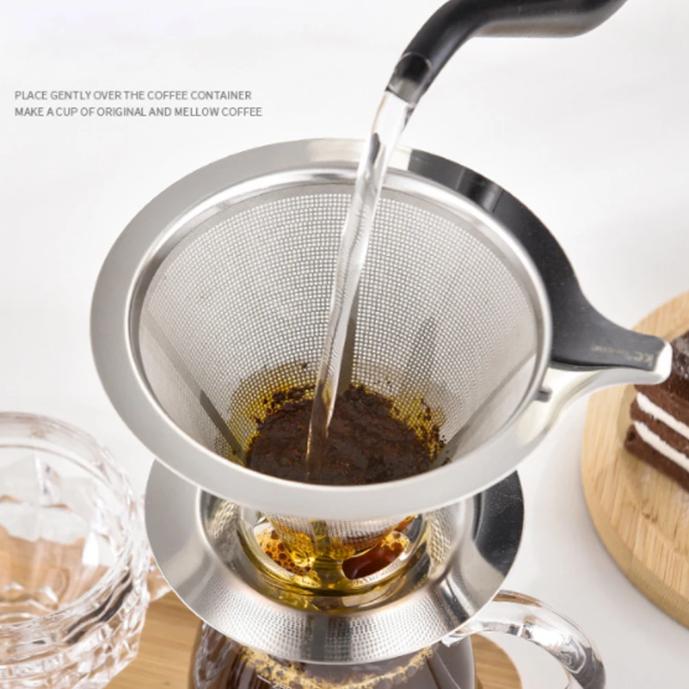 Cafetière à Verser 1 à 2 Tasses, Filtre à Café Conique Réutilisable