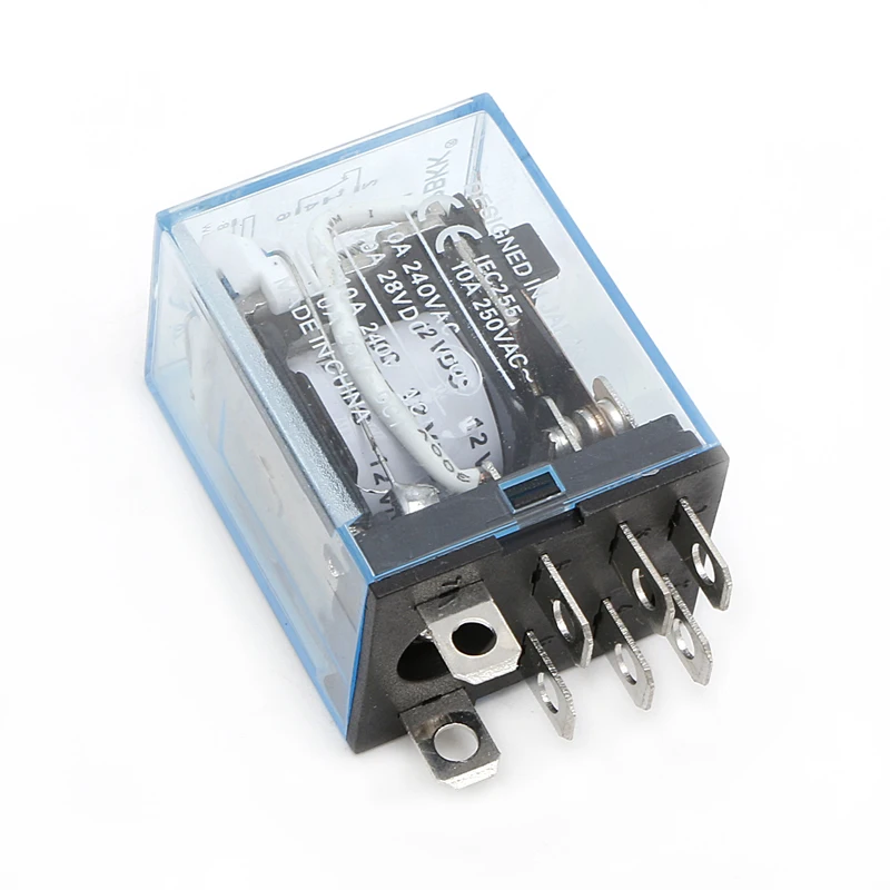 1 шт. 10A LY2NJ Светодиодная лампа DC 12 В AC 240 В DPDT 8Pin катушка реле питания 2NO 2NC