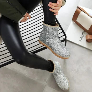 

Oversized Shoes 9 10 12 Boots Women Shoes Ankle Boots For Women Ladies Boots Shoes Woman Winter Solid Color Round Head Sleeve