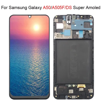 

6.4" AMOLED For SAMSUNG Galaxy A50 2019 Display LCD Digitizer Touch Screen with frame For Samsung A50 A505 A505F Display A505FN