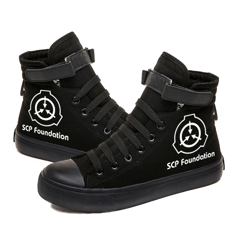 Светящиеся кроссовки SCP с принтом; парусиновая обувь для женщин и мужчин; повседневная обувь для мальчиков и девочек; дышащая обувь на плоской подошве с рисунком для студентов
