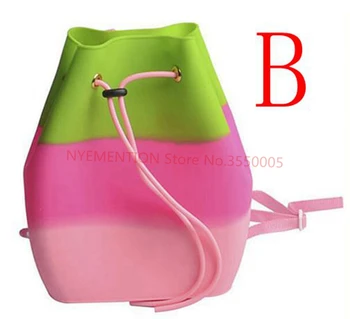

96PCS Fashion Silicone Backpack for Students Candy Color Drawstring Bucket Bag Shoulder Bag for Kids go to school Gifts