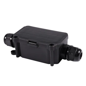 

IP65 Waterproof Outdoor 2 Way PG9 Gland Electrical Junction Box Black