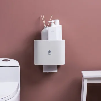 

Bathroom roll holder tissue box paper holder household non-perforated toilet paper tray