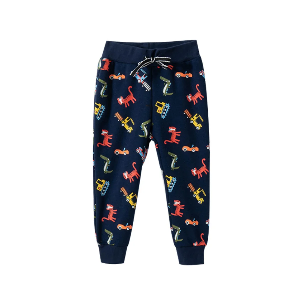 

Jumping meters Children's Sweatpants for Boys Girls Cotton Drawstring Long Pants Toddler Cartoon Trousers