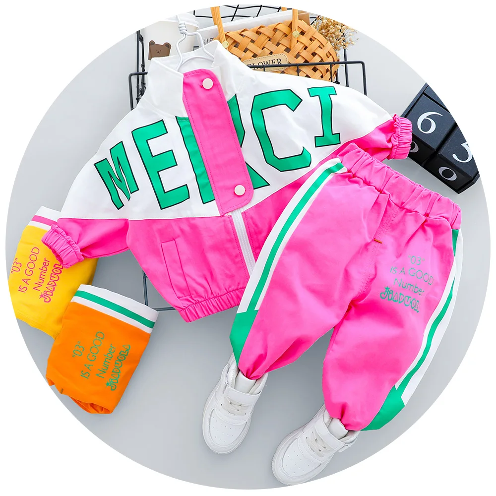 baby suit 2022 Hot Kid Tracksuit Boy Girl Clothing Set New Casual Long Sleeve Letter Zipper Oufit Infant Clothes Baby Pants 1 2 3 4 Years baby clothes set for girl Clothing Sets