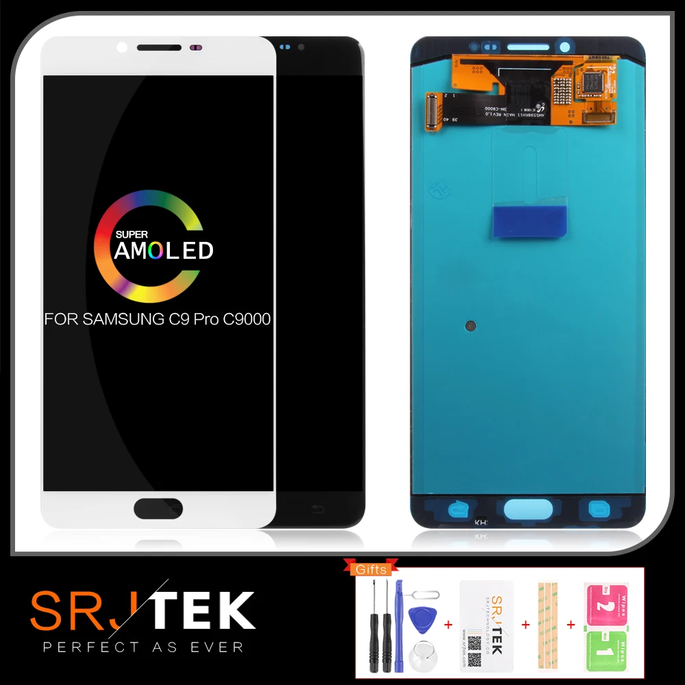 Гарантия 6," AMOLED lcd для SAMSUNG Galaxy C9 Pro lcd дисплей C9000 C9 сенсорный экран дигитайзер Запасные части