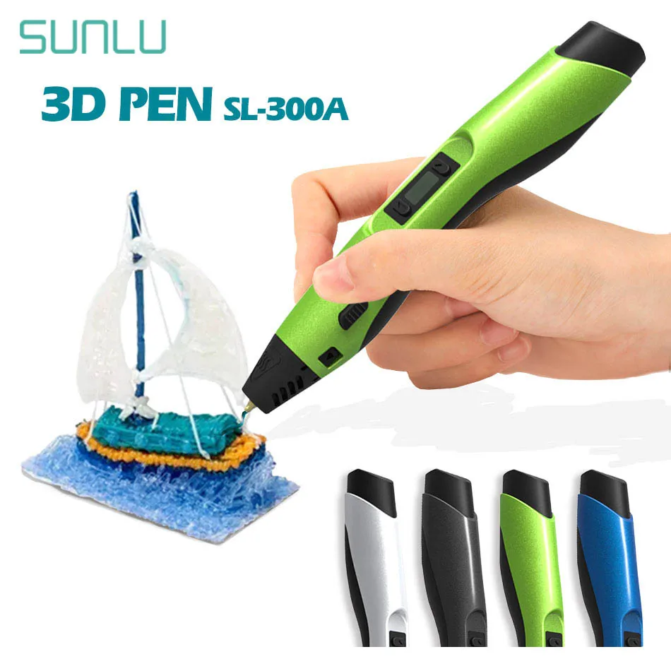 SUNLU SL 300A 3D ручка черного цвета низкая температура ручки для рисования детей