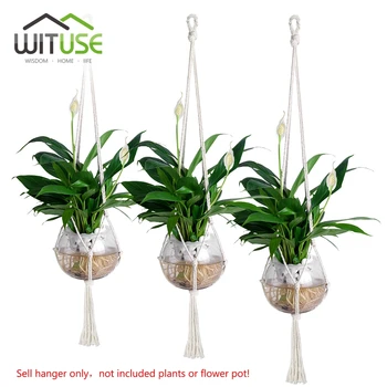 

Plant Hanger S/N/L 3pcs 4 Legs Fit 6/8/10" Flowerpot Macrame Rope for Indoor Outdoor Hanging Flower Display Home Garden Decor