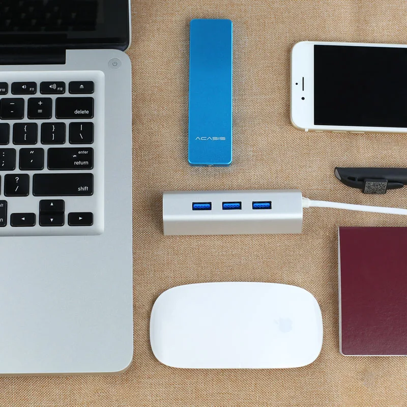 Горячий-Acasis Hs0063 алюминиевый 4 порта 5 Гбит/с Usb 3,0 разветвитель Супер Скоростной Usb 3,0 концентратор с миниатюрным Usb интерфейсом питания
