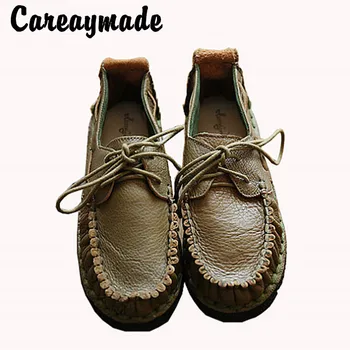 

Careaymade-New style Head layer cowhide pure handmade shoes, the retro art mori girl shoes,Women's casual shoes Flats shoes