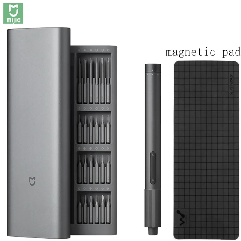 Xiaomi Mijia Electrical Precision Screwdriver Kit 2 Gear Torque Control 400 Screw 1 Type-C Rechargeable Magnetic Aluminum Case