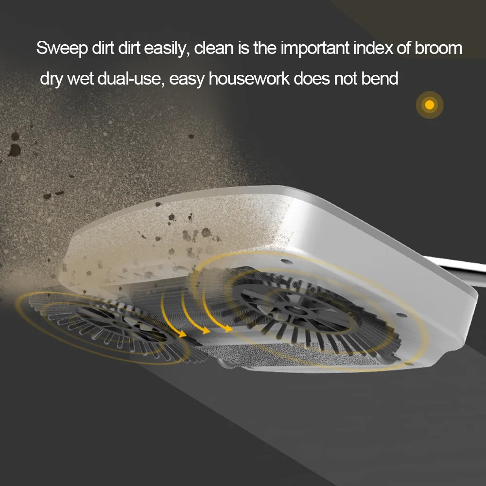 Hand Push Sweeper 2 in 1 Sweeping Mop with Garbage Chute Household Cleaning 360 Degree Hand Push Automatic Sweeper Broom