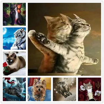 

Diy 5D Diamond Embroidery Cartoon Cat 5D Diamond Mosaic Sale Animal 5D Diamond Painting full drill square Kits Best Gift To Kids